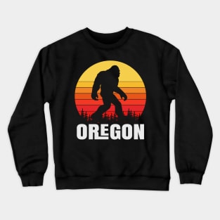 Oregon Bigfoot, Oregon Sasquatch Creature, Cryptid Sunset Crewneck Sweatshirt